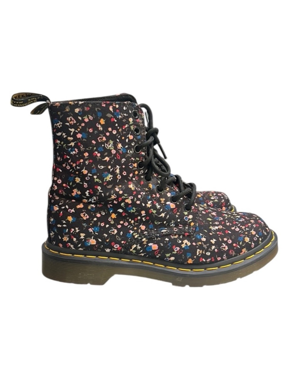 Dr. Martens Page Courtney Floral Print Combat Boots Size 7